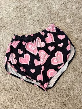 Shorts with Pink Heart Print, Small